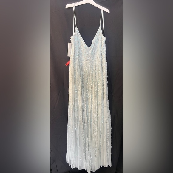 Mac Duggal 9166 NWT EMBELLISHED RUFFLED SPAGHETTI STRAP A LINE GOWN - Picture 5 of 8